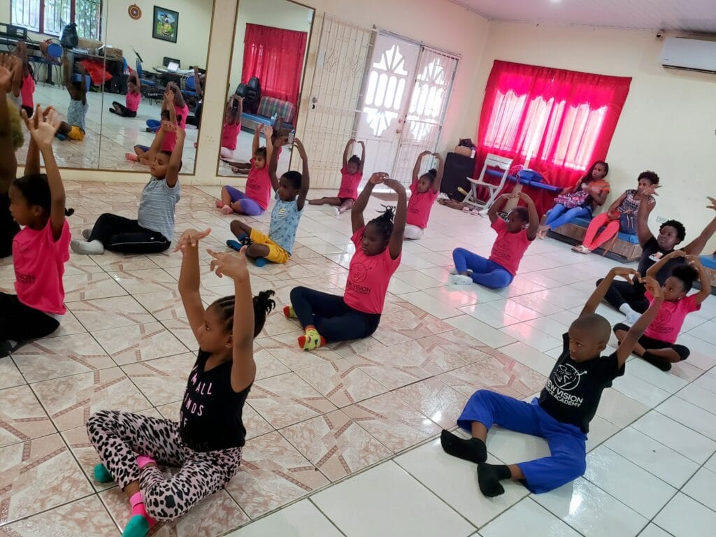 Children Exercing In Dance Class
